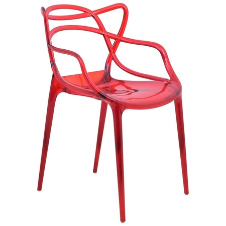 Kd 32.5 x 21 x 17.5 in. Milan Modern Wire Design Chair Red KD3589140